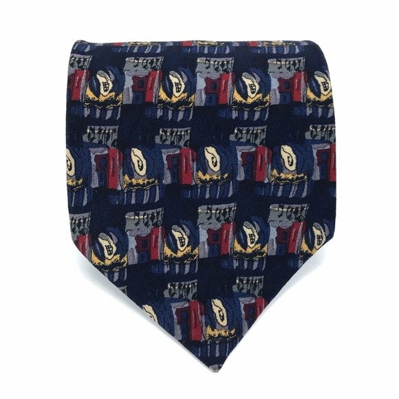 Jerry J. Garcia Tie Blue Opaque Multicolor Artist Silk Collector Necktie 56" - Picture 2 of 10